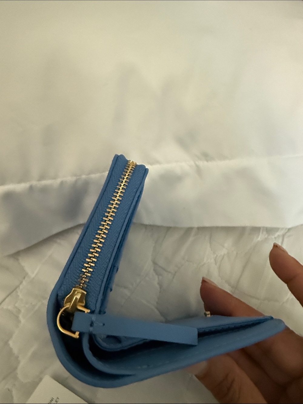 Tory Burch Montego Blue Charlie Mini Zip Wallet - Picture 5 of 7